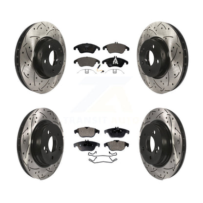Kit de plaquettes de frein en céramique, Rotors de frein à fente avant et arrière, pour Mercedes-Benz C300 C35