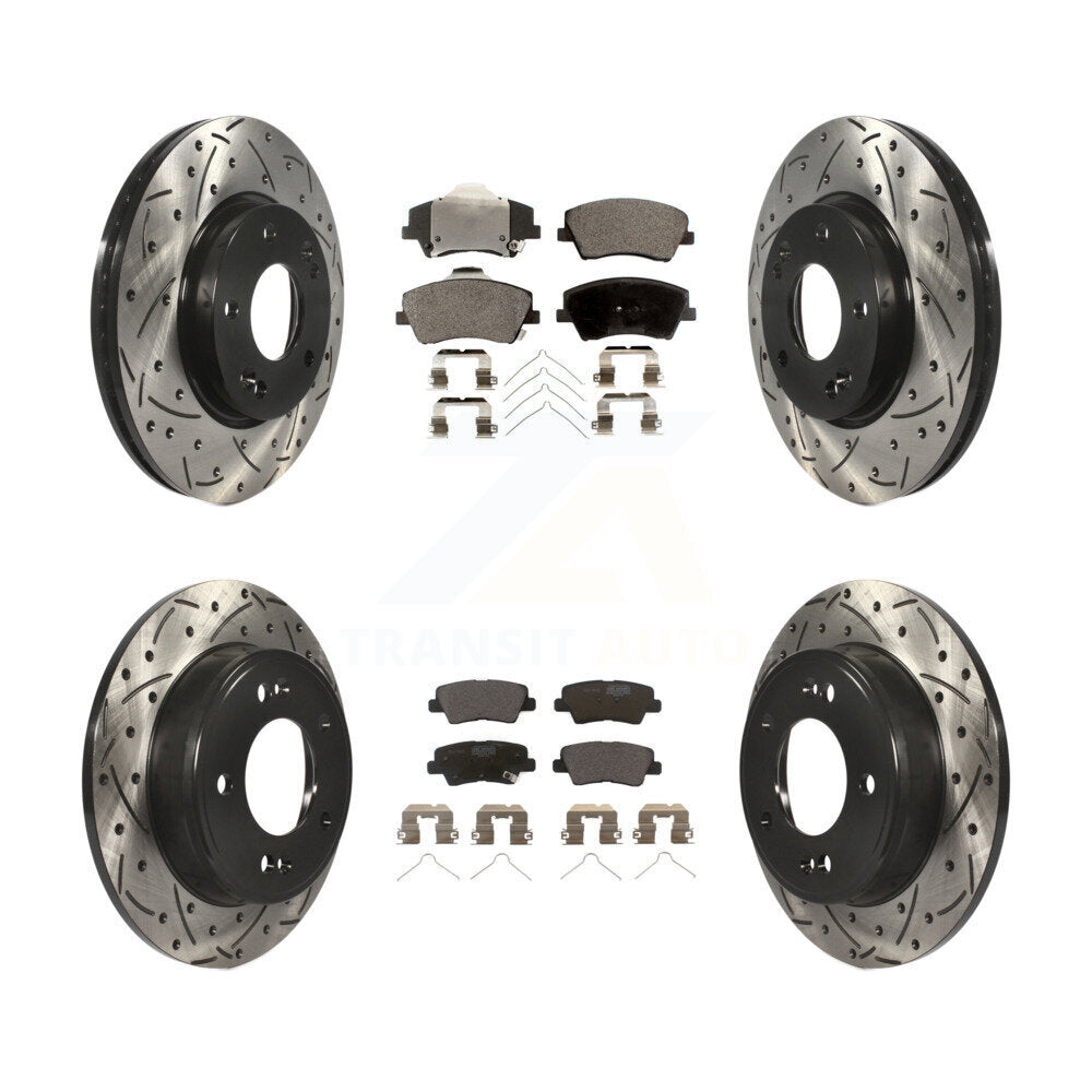 Kit de plaquettes en céramique pour Rotor de frein, fente de perçage avant et arrière, pour Hyundai Elantra 2.0 17-20