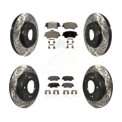 Kit de plaquettes en céramique pour Rotor de frein, fente de perçage avant et arrière, pour Hyundai Elantra 2.0 17-20