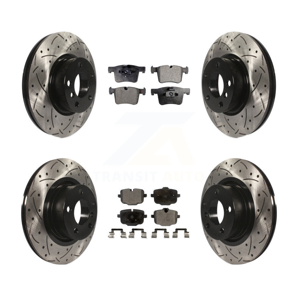 Kit de rotor de frein à fente percée avant et arrière et plaquettes en céramique pour BMW X3 2012 à partir de 10 1