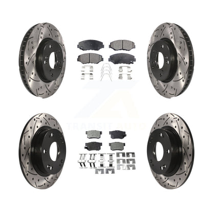 Kit de plaquettes en céramique pour rotors de frein à disque à fente percée avant et arrière pour Honda Civi