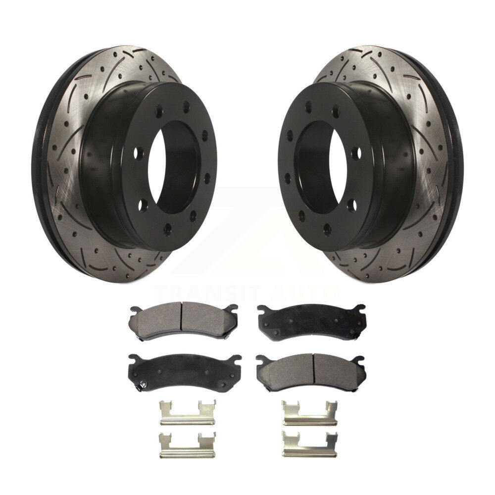 Kit de plaquettes en céramique pour Rotors de frein à fente de forage arrière, pour Chevrolet GMC Sierra 2500 HD X