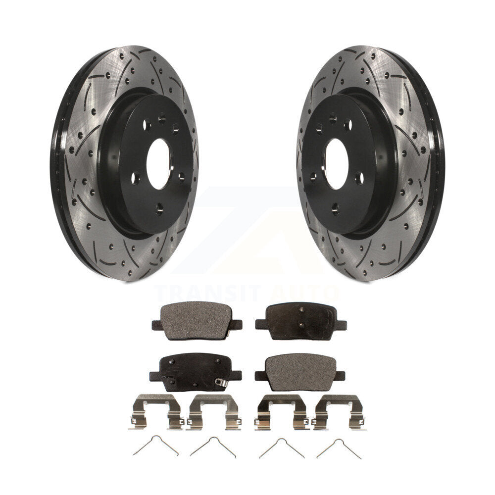 Kit de plaquettes de frein en céramique, Rotors de frein à fente arrière percés pour Chevrolet Camaro Cadillac CT