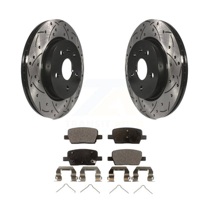 Kit de plaquettes de frein en céramique, Rotors de frein à fente arrière percés pour Chevrolet Camaro Cadillac CT