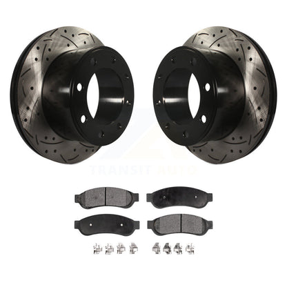 Kit de plaquettes en céramique pour Rotor de frein à disque, fente de perçage arrière, pour Ford F-250 Super Duty F-35