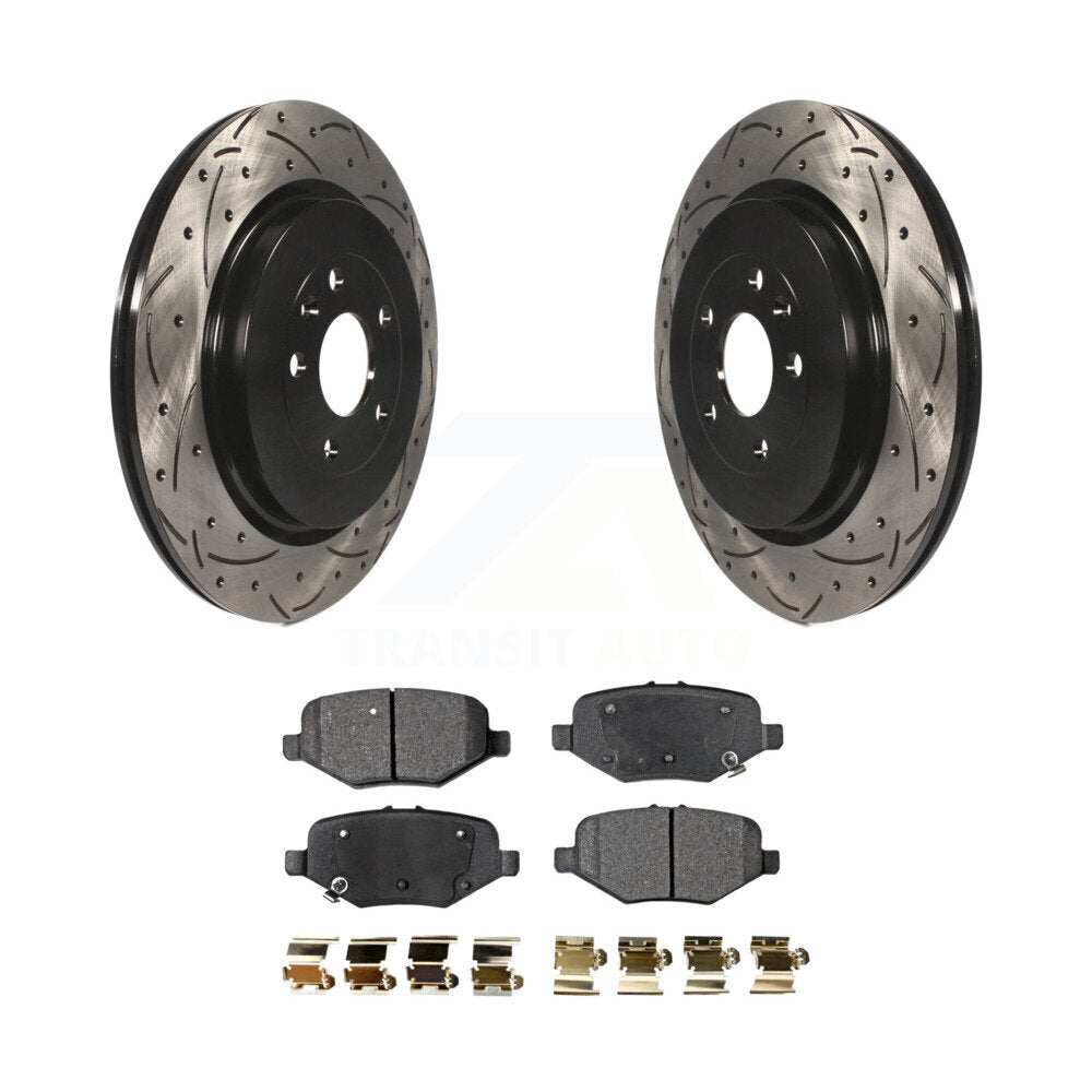 Kit de plaquettes en céramique pour Rotor de frein, fente de perçage arrière, pour Ford Explorer Flex Taurus Polic