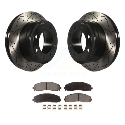 Kit de plaquettes en céramique pour Rotor de frein à disque, fente de perçage arrière, pour Ford F-350 Super Duty F-25