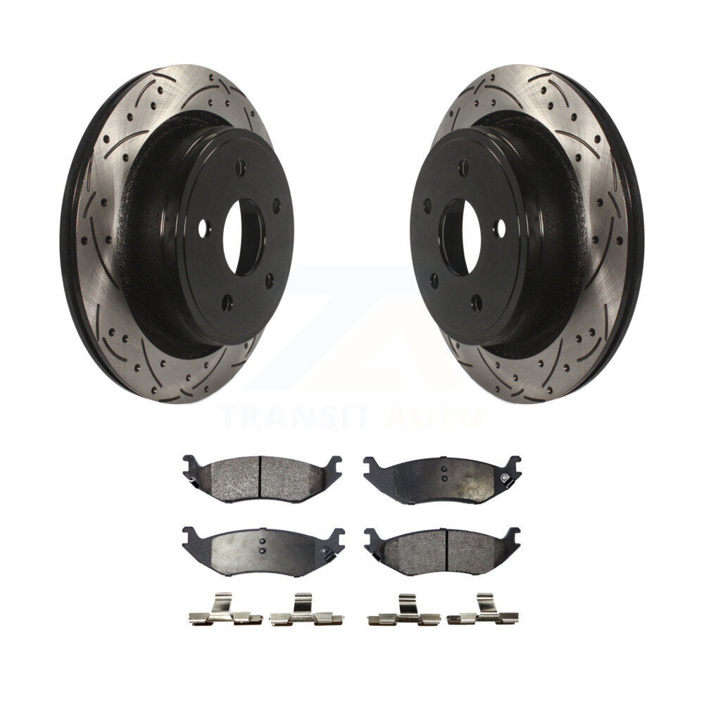 Kit de plaquettes en céramique pour rotors de frein à disque fendus, revêtement arrière, pour Dodge Ram 150