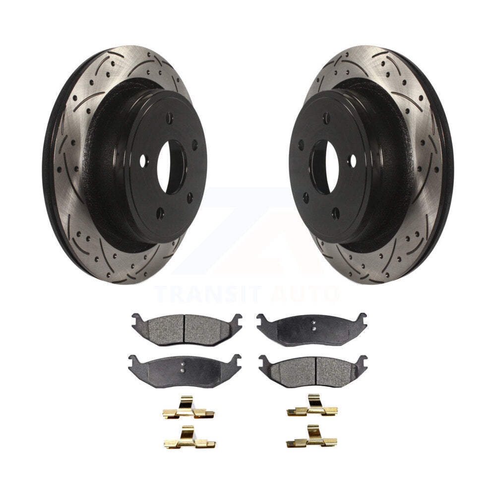 Kit de plaquettes de frein en céramique, Rotor de frein à fente arrière percé pour Ram 1500 Classic Dodge Durang