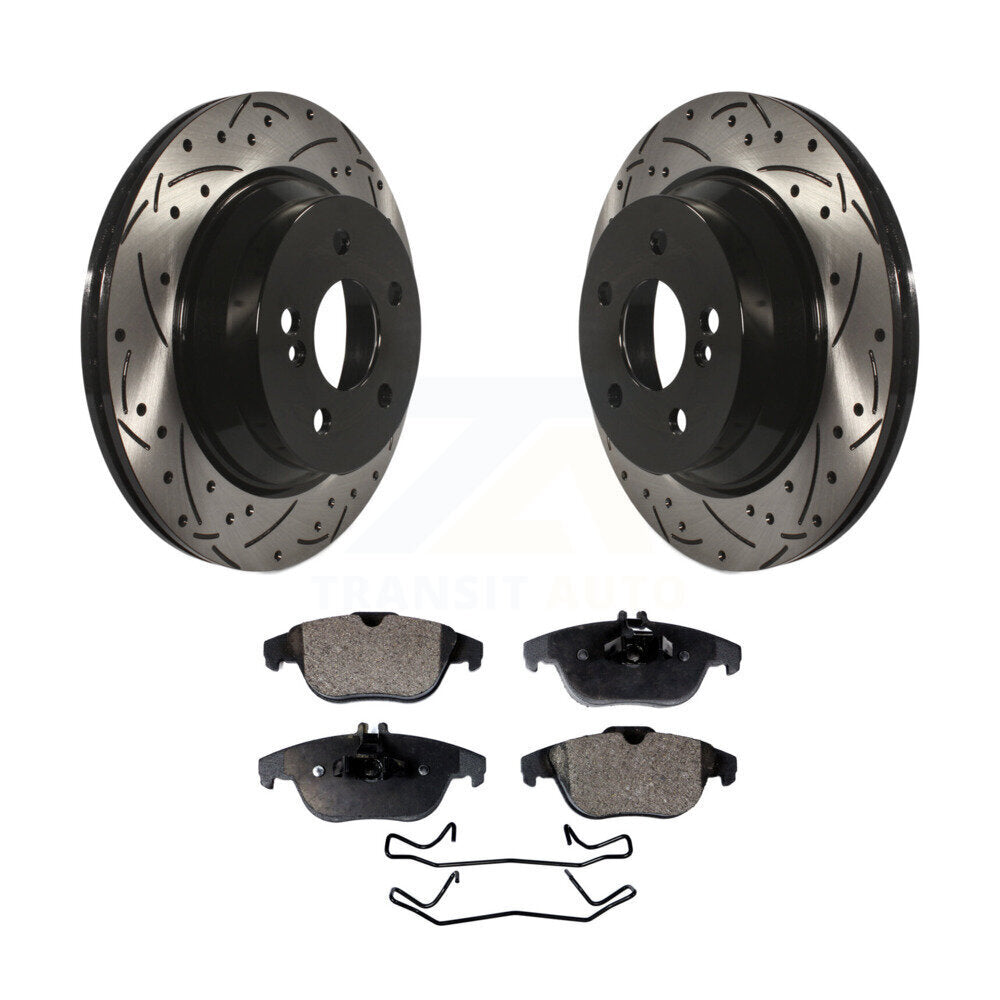 Kit de plaquettes en céramique pour Rotor de frein, fente de perçage arrière, pour Mercedes-Benz GLK350 GLK250 E35