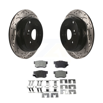 Rotors de frein à disque fendus percés à revêtement arrière et kit de plaquettes en céramique pour Acura RD