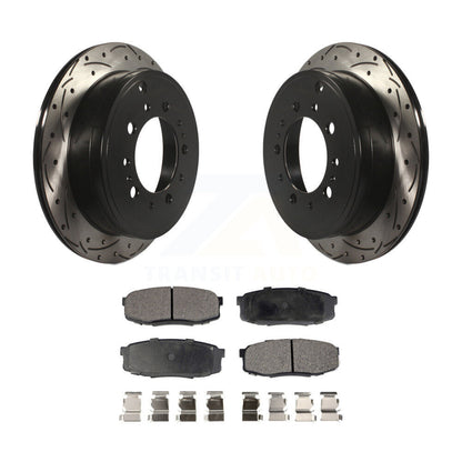 Kit de plaquettes en céramique pour Rotor de frein, fente de perçage arrière, pour Toyota Tundra Sequoia Lexus Lan