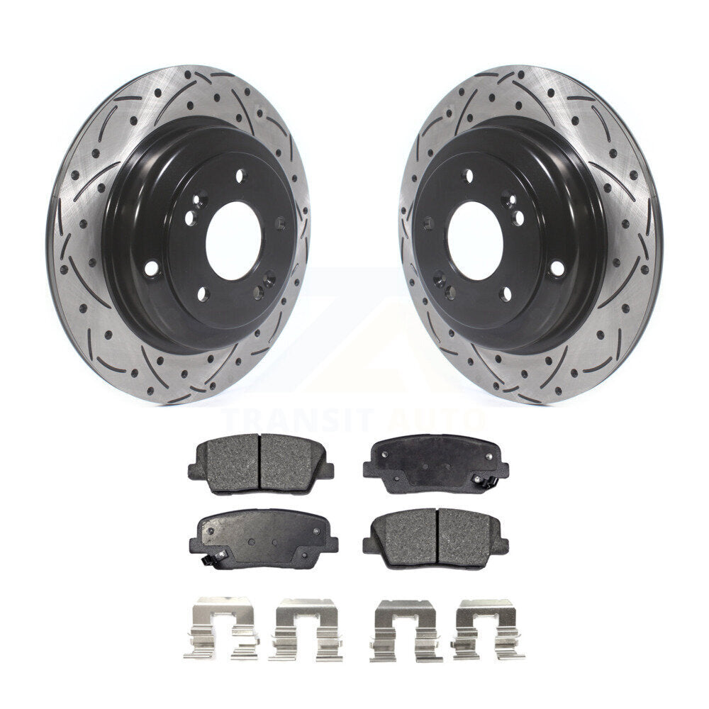 Kit de plaquettes en céramique pour Rotors de frein à disque, fente de perçage pour manteau arrière, pour Hyundai Genesis Coup