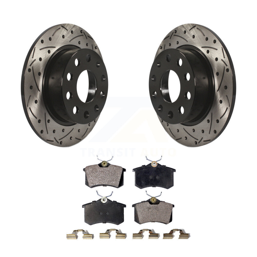 Kit de plaquettes en céramique pour Rotors de frein à fente de forage arrière, pour Volkswagen Jetta Beetle Golf A