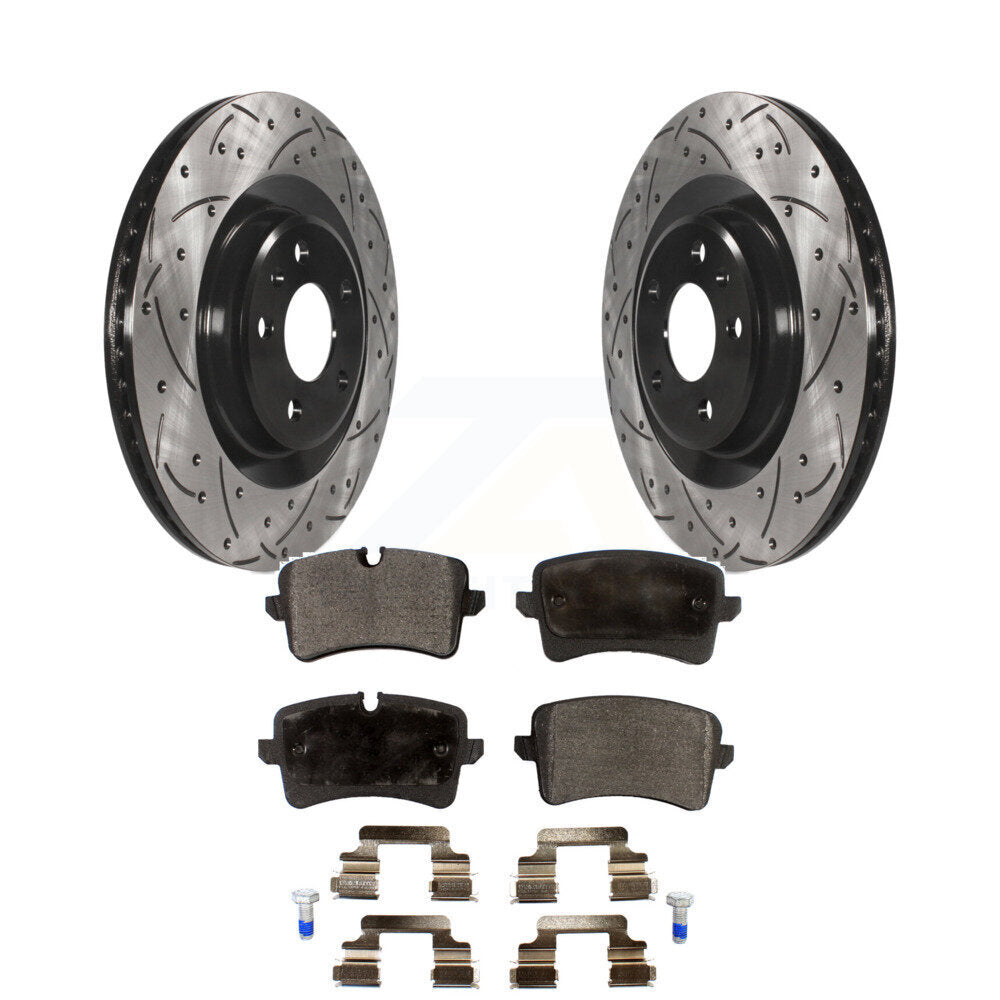 Kit de plaquettes en céramique pour Rotor de frein, fente de perçage arrière, pour Audi Porsche Macan A6 Quattro A