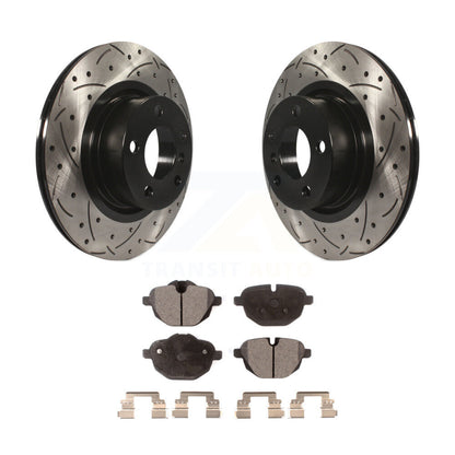 Rotors de frein à disque fendus percés à revêtement arrière et kit de plaquettes en céramique pour BMW X3 X
