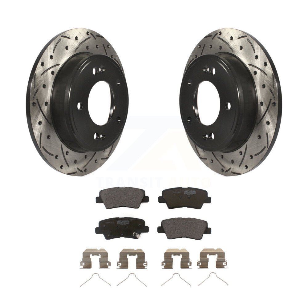 Kit de plaquettes en céramique pour Rotor de frein à fente arrière percée, pour Hyundai Elantra Venue Kia Sou