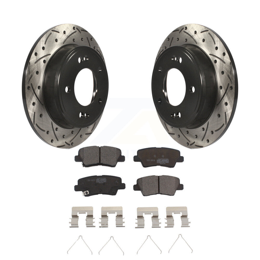 Kit de plaquettes en céramique pour Rotor de frein à fente arrière, pour Kia Hyundai Kona Forte Soul G