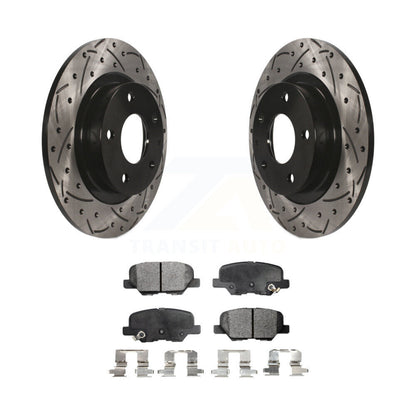 Kit de plaquettes en céramique pour rotors de frein à disque à fente forée à revêtement arrière pour Mazda 2014-2015