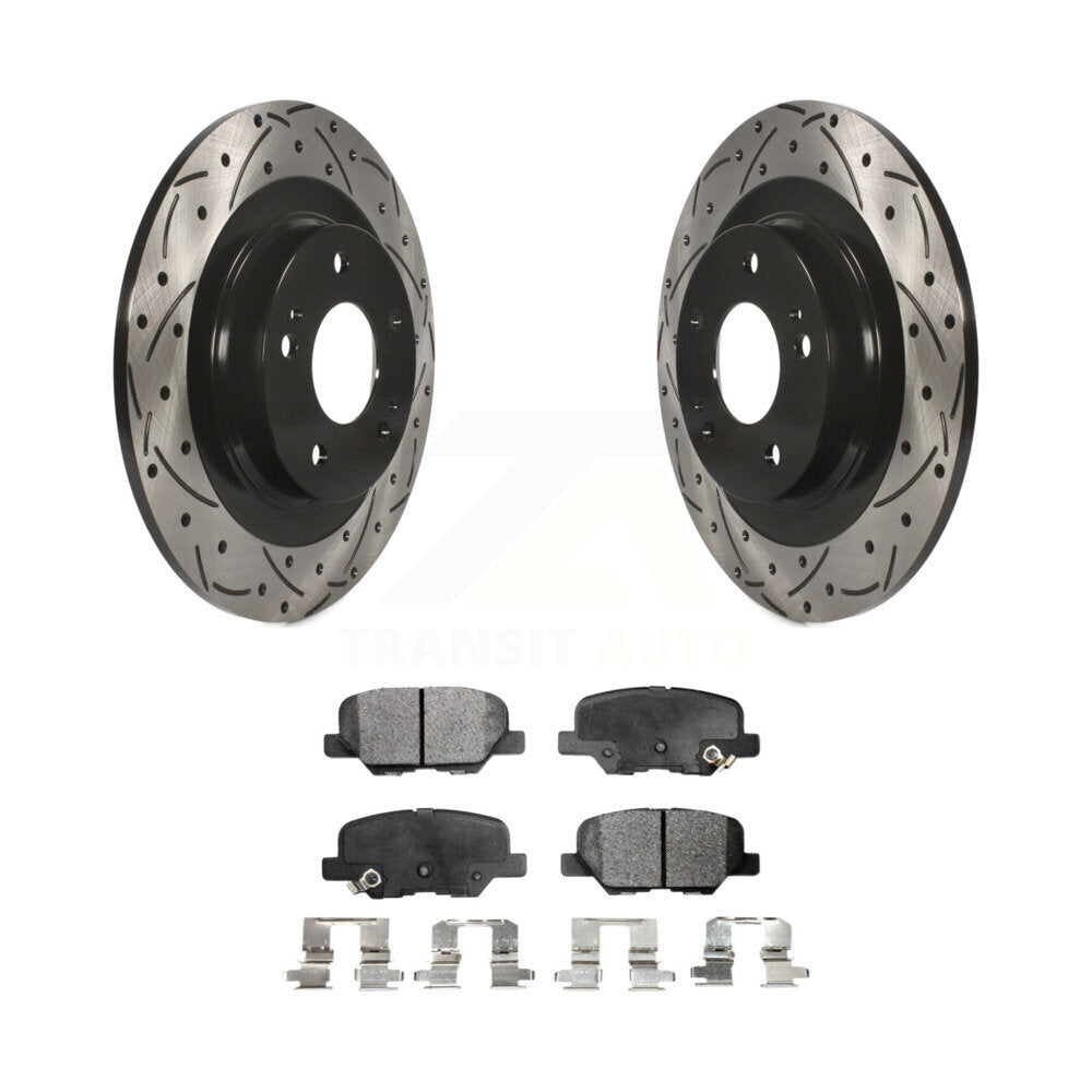 Kit de plaquettes de frein en céramique, Rotors de frein à fente arrière percés pour Mitsubishi RVR Outlander PHE