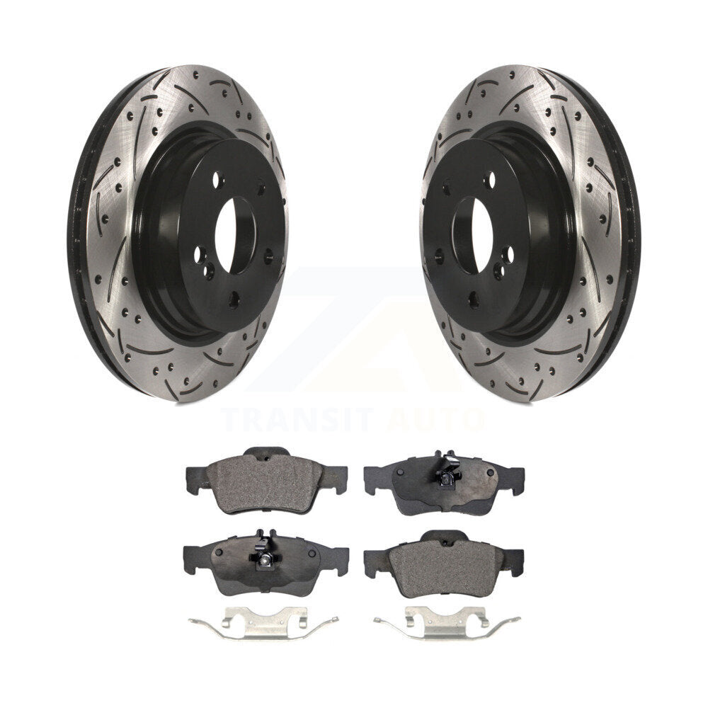 Kit de plaquettes en céramique de Rotor de frein à disque à fente percée à revêtement arrière pour Mercedes-Benz E55