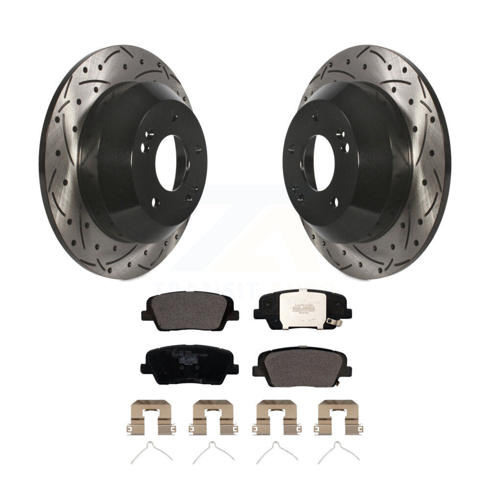 Kit de plaquettes en céramique pour Rotors de frein à fente de forage arrière, pour Kia Sorento Hyundai Santa Fe X