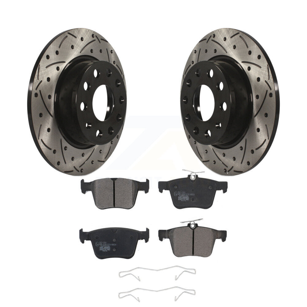 Kit de plaquettes en céramique pour Rotors de frein à fente de forage arrière, pour Volkswagen Taos Audi A3 Quattr
