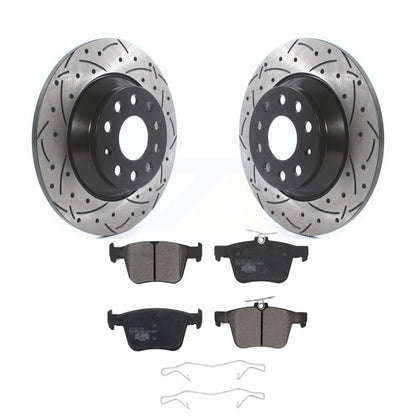 Kit de plaquettes en céramique pour Rotors de frein à fente de forage arrière, pour Volkswagen Tiguan Jetta Audi Q