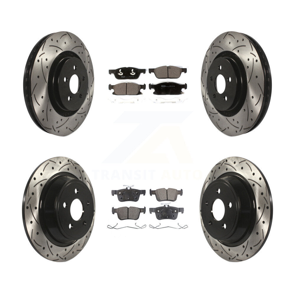 Kit de plaquettes de frein en céramique, Rotors de frein à fente avant et arrière, pour Ford Fusion Lincoln MK
