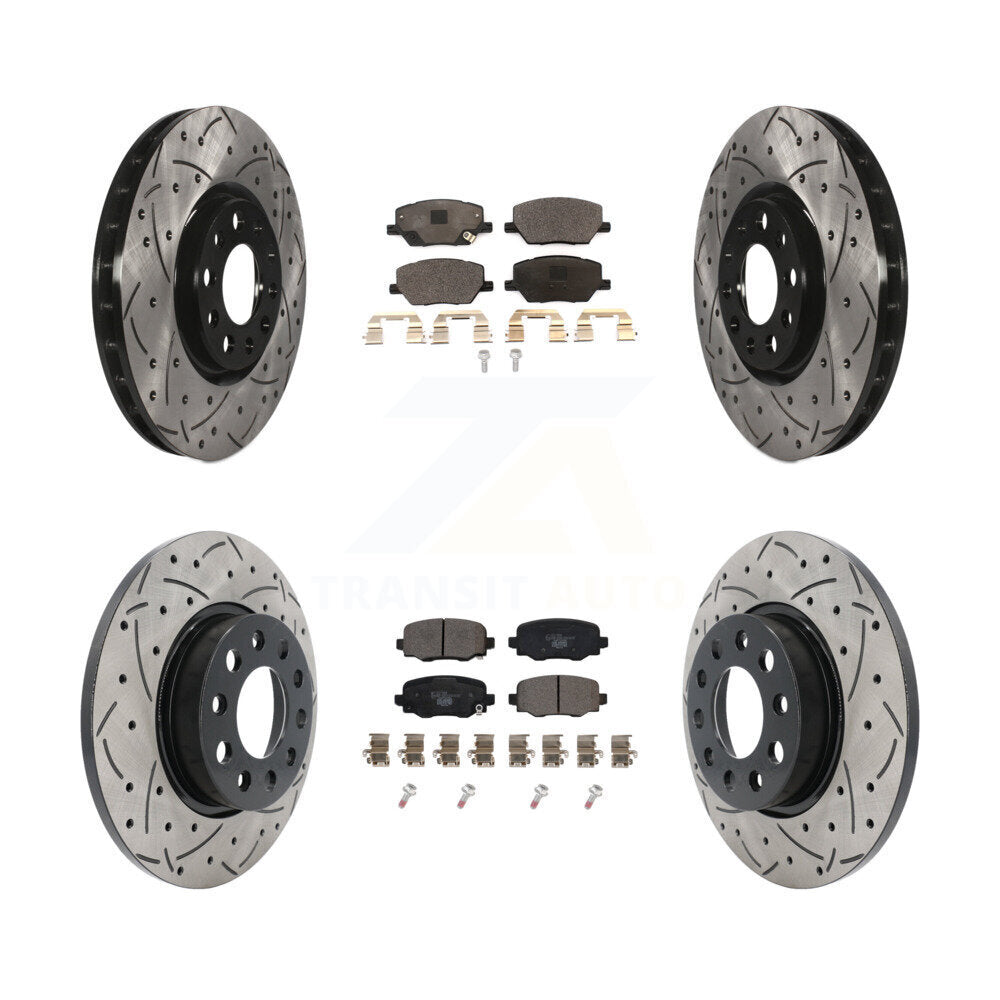 Kit de plaquettes de frein en céramique, Rotors de frein à fente avant et arrière, pour Jeep Renegade Fiat 500