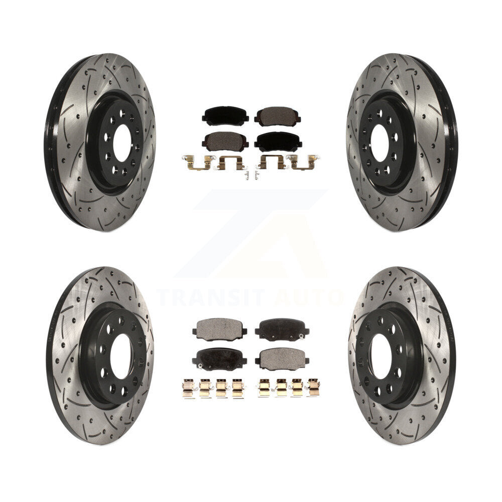 Kit de plaquettes en céramique pour Rotor de frein à disque, fente percée, revêtement avant et arrière, pour Chrysler 20