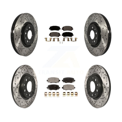 Kit de plaquettes en céramique pour Rotor de frein à disque, fente percée, revêtement avant et arrière, pour Chrysler 20