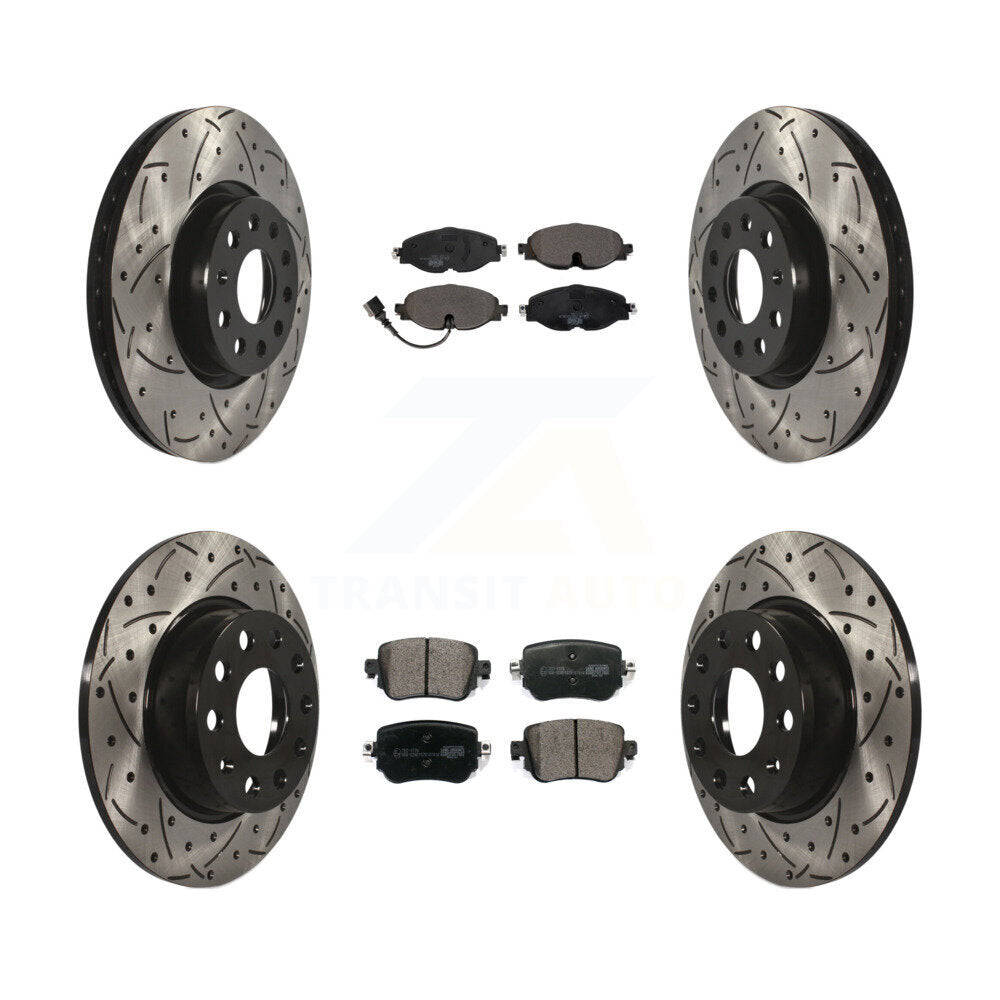 Kit de plaquettes en céramique pour Rotor de frein, fente de perçage avant et arrière, pour Volkswagen Golf SportWage