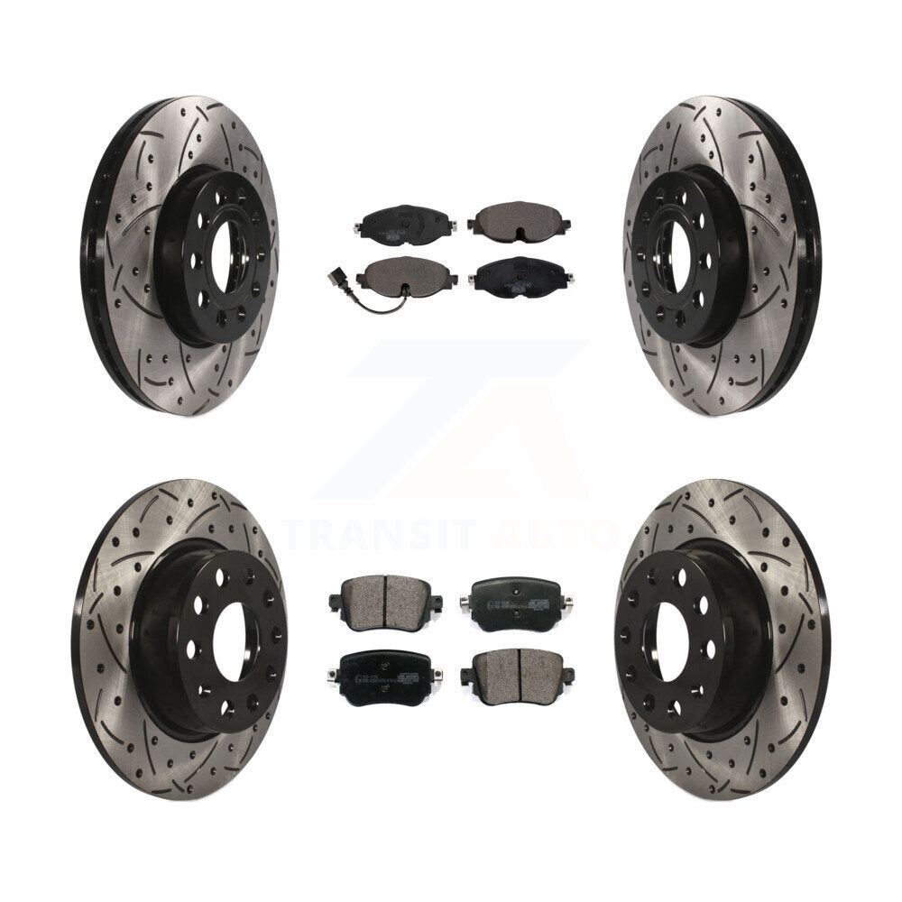 Kit de plaquettes en céramique pour Rotor de frein, fente de perçage avant et arrière, pour Volkswagen Golf SportWage