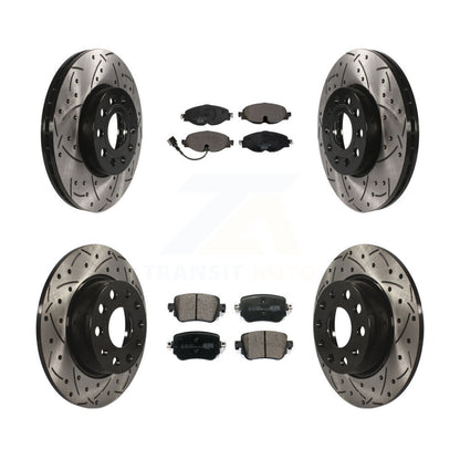 Kit de plaquettes en céramique pour Rotor de frein, fente de perçage avant et arrière, pour Volkswagen Golf SportWage