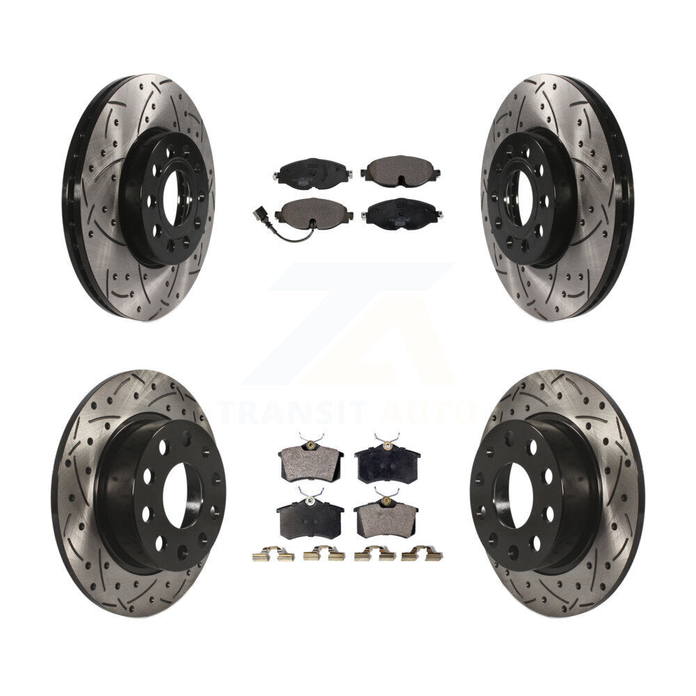Kit de plaquettes en céramique pour Rotor de frein, fente de perçage avant et arrière, pour Volkswagen Golf SportWage