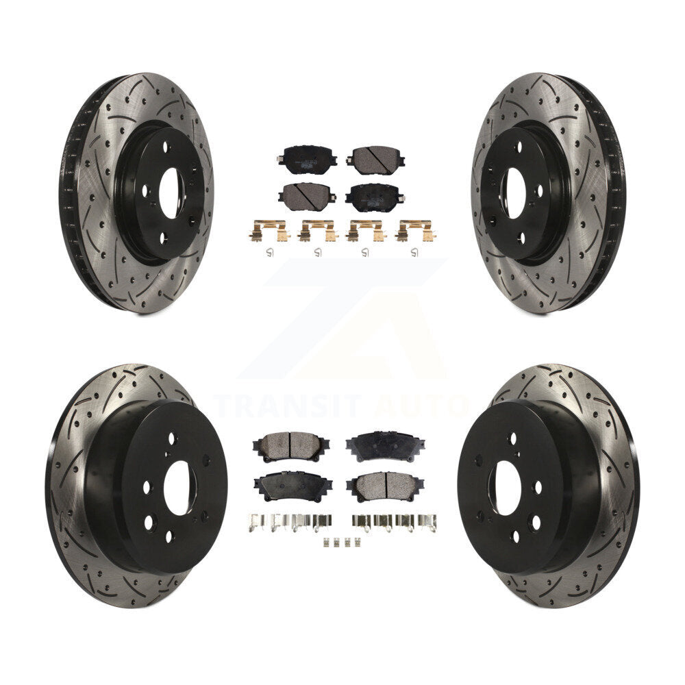 Kit de plaquettes en céramique pour rotors de frein à disque à fente percée avant et arrière pour Lexus IS25