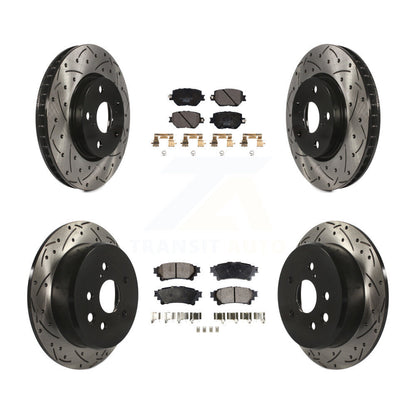 Kit de plaquettes en céramique pour rotors de frein à disque à fente percée avant et arrière pour Lexus IS25
