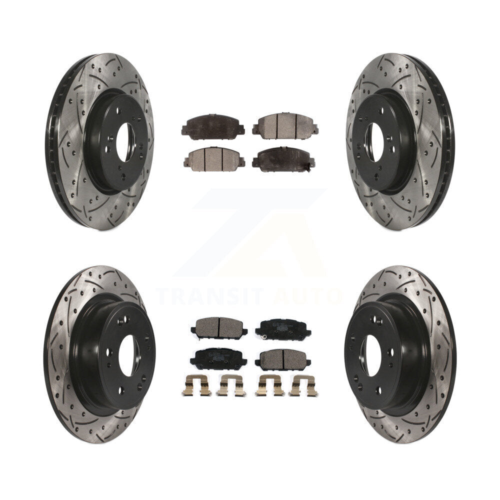 Kit de plaquettes en céramique pour Rotors de frein à disque, fente de perçage avant et arrière, pour Honda HR-2016 – 2022