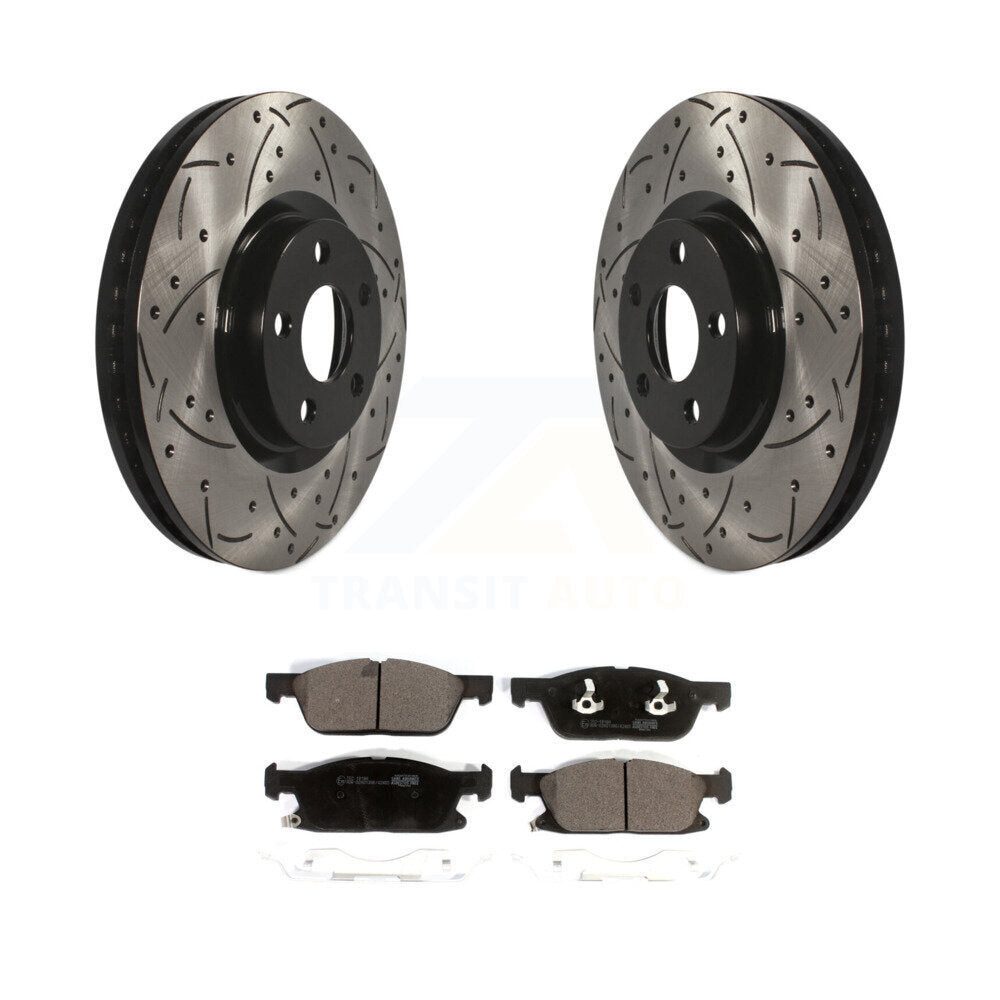 Kit de plaquettes en céramique pour Rotor de frein à disque, fente de forage à revêtement avant, pour Lincoln Continenta
