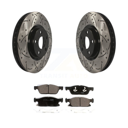 Kit de plaquettes en céramique pour Rotor de frein à disque, fente de forage à revêtement avant, pour Lincoln Continenta