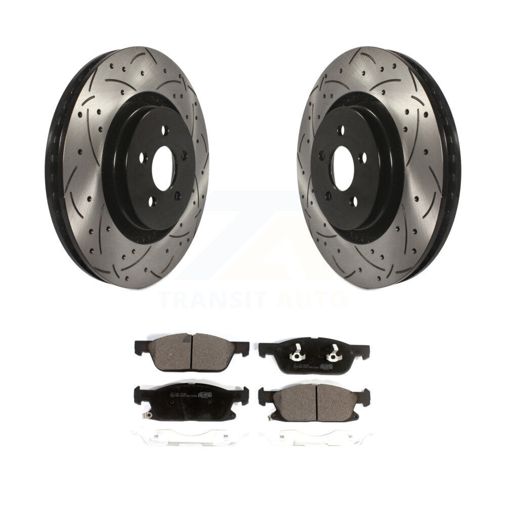 Kit de plaquettes de frein en céramique, Rotors de frein à disque à fente avant percée pour Ford Fusion Lincoln MK