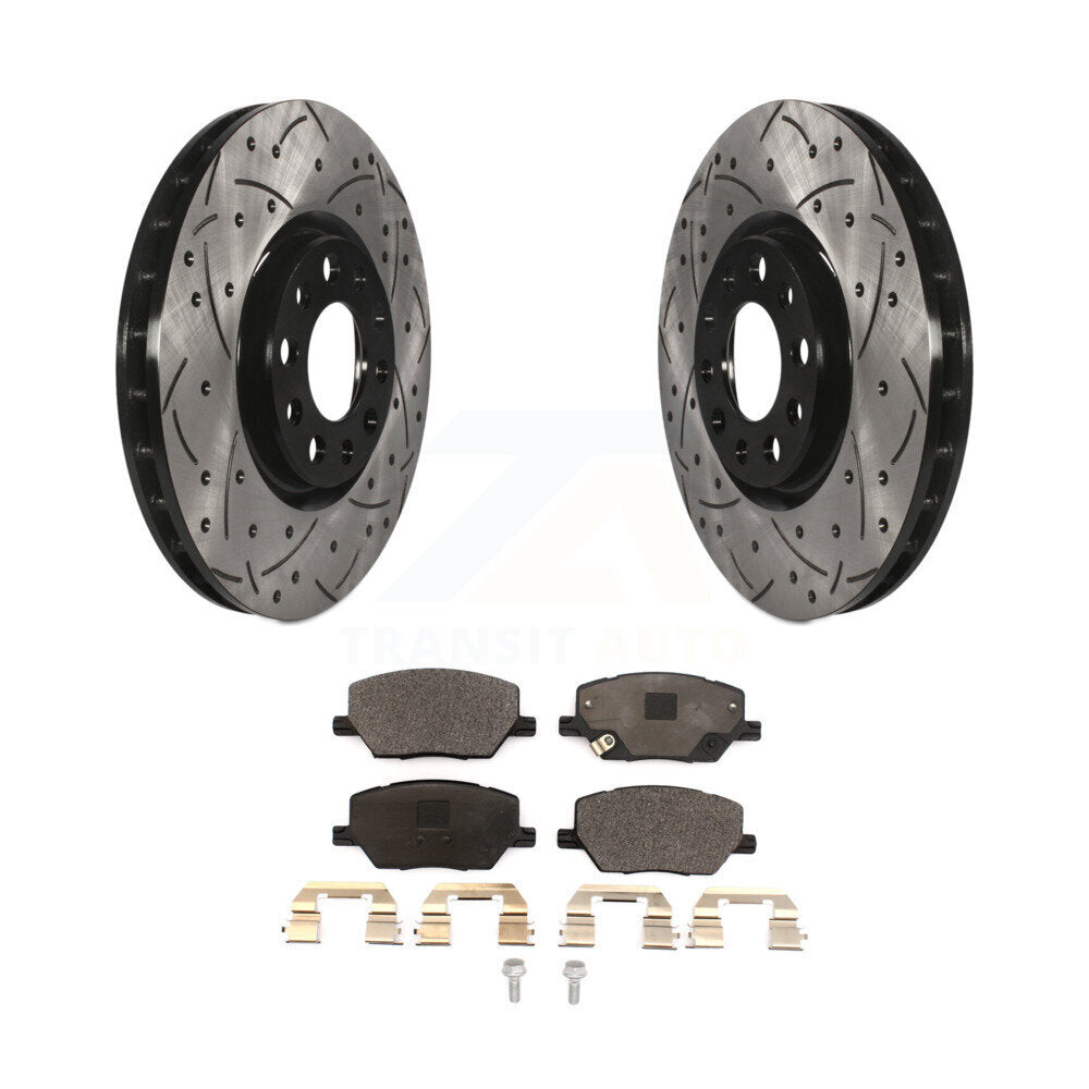 Kit de plaquettes en céramique pour Rotor de frein, fente de perçage avant, pour Jeep Compass Renegade Fiat 500