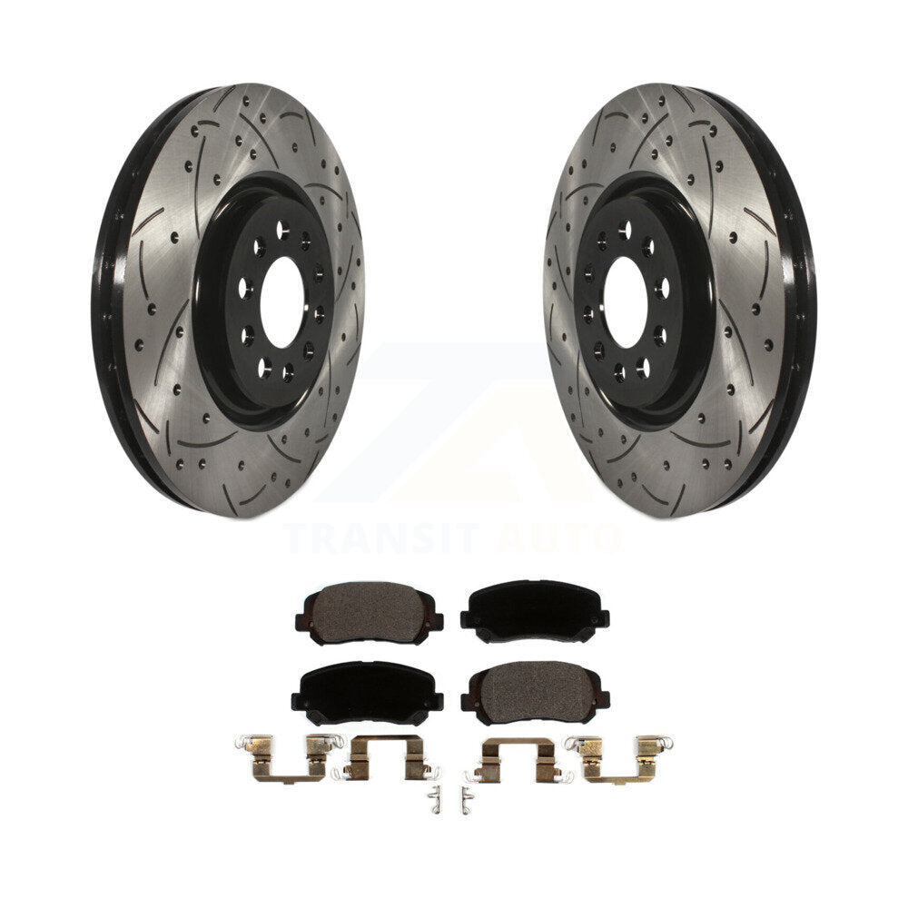 Kit de plaquettes en céramique pour Rotor de frein à disque, fente de perçage avant, pour Jeep Cherokee Chrysler 20