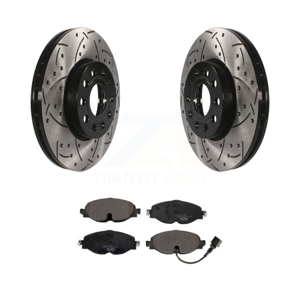 Kit de plaquettes en céramique pour Rotor de frein, fente de perçage avant, pour Volkswagen Jetta Golf Taos Aud