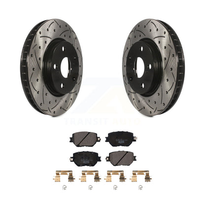 Rotors de frein à disque fendus percés à revêtement avant et kit de plaquettes en céramique pour Lexus IS25