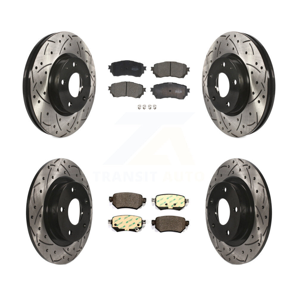 Kit de rotor de frein à disque et de plaquettes en céramique, fente avant et arrière percée, pour Mazda 2016 – 2018
