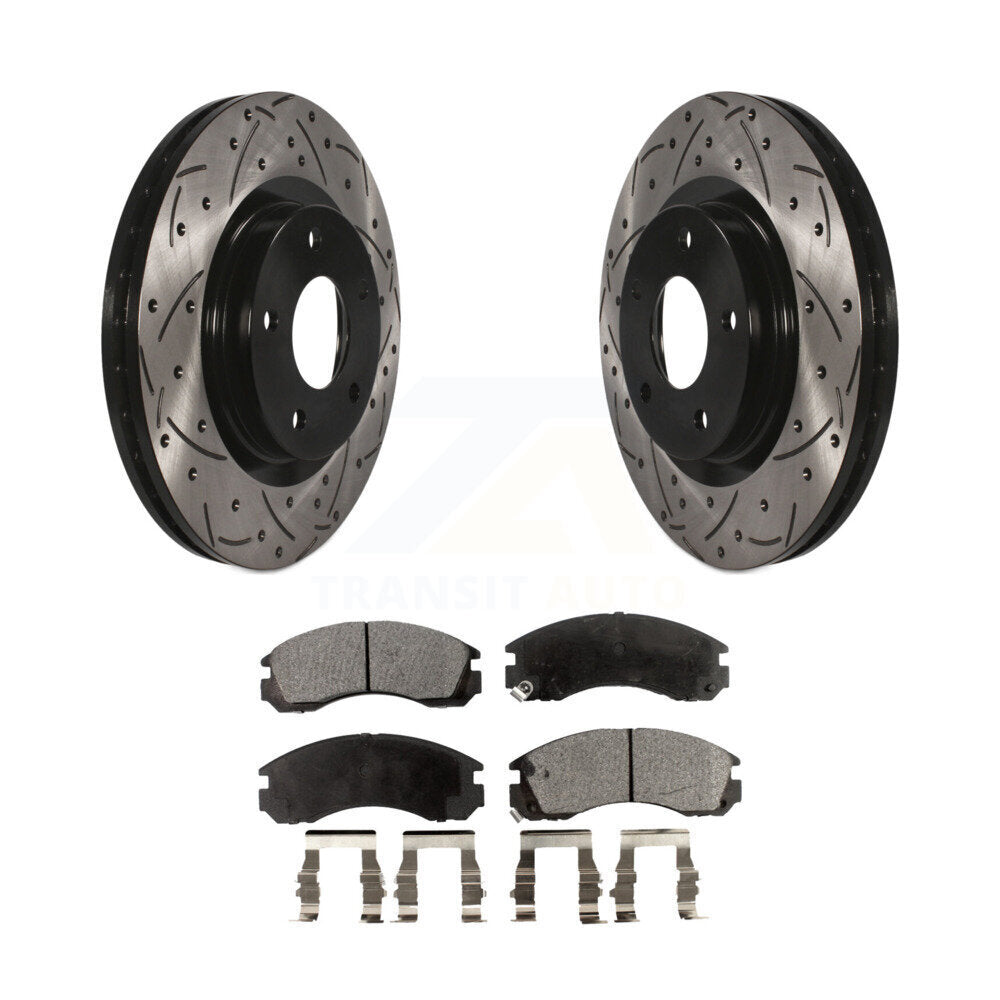 Kit de plaquettes en céramique pour Rotor de frein à disque, fente percée avec revêtement avant, pour Mitsubishi Lance