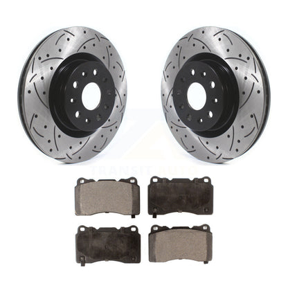 Kit de plaquettes en céramique pour Rotors de frein à disque à fente forée avec revêtement avant pour Cadillac CTS CT
