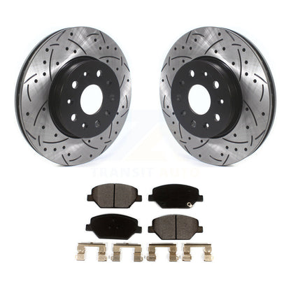 Kit de plaquettes en céramique pour rotors de frein à disque à fente forée avec revêtement avant pour Chevrolet Camar